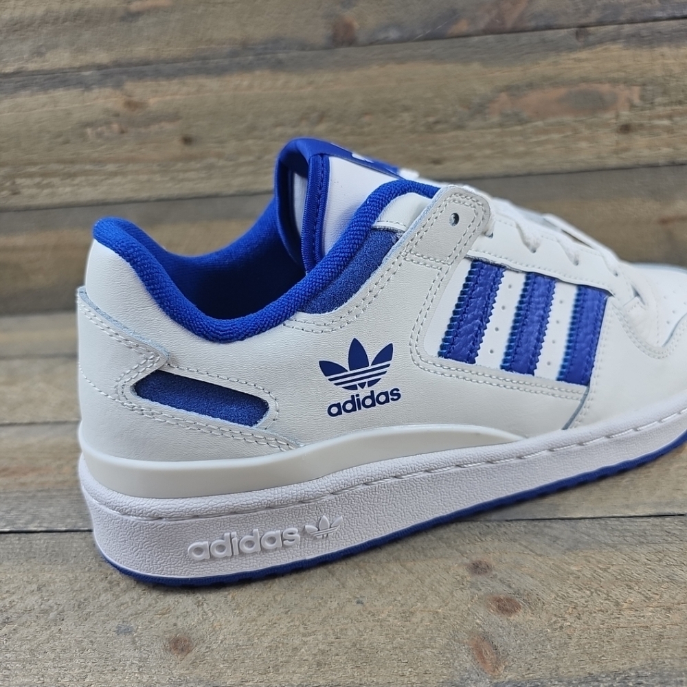 adidas Men's Originals Forum Low CL Shoes Core White/Royal Blue - Picture 11 of 13